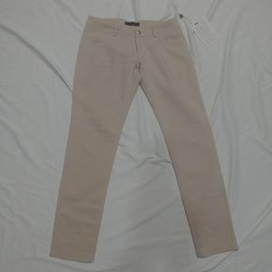 NEW Frankie Morello slim fit stretchy light khaki neutral beige 4 pants